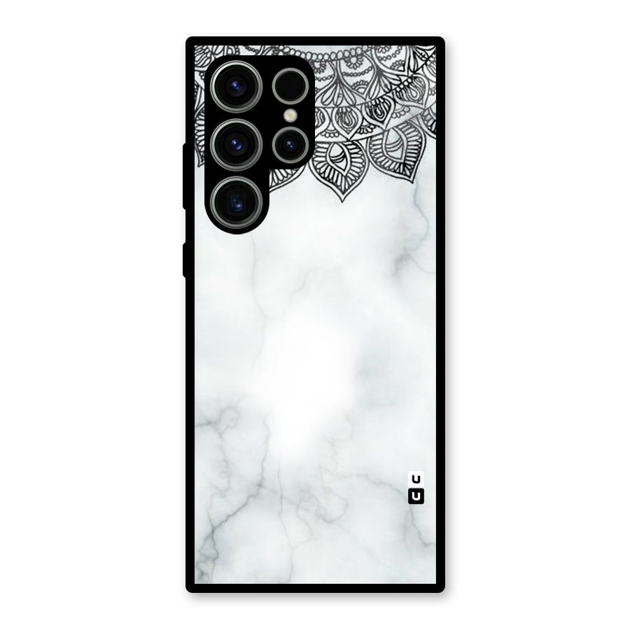 Exotic Marble Pattern Glass Back Case for Galaxy S23 Ultra