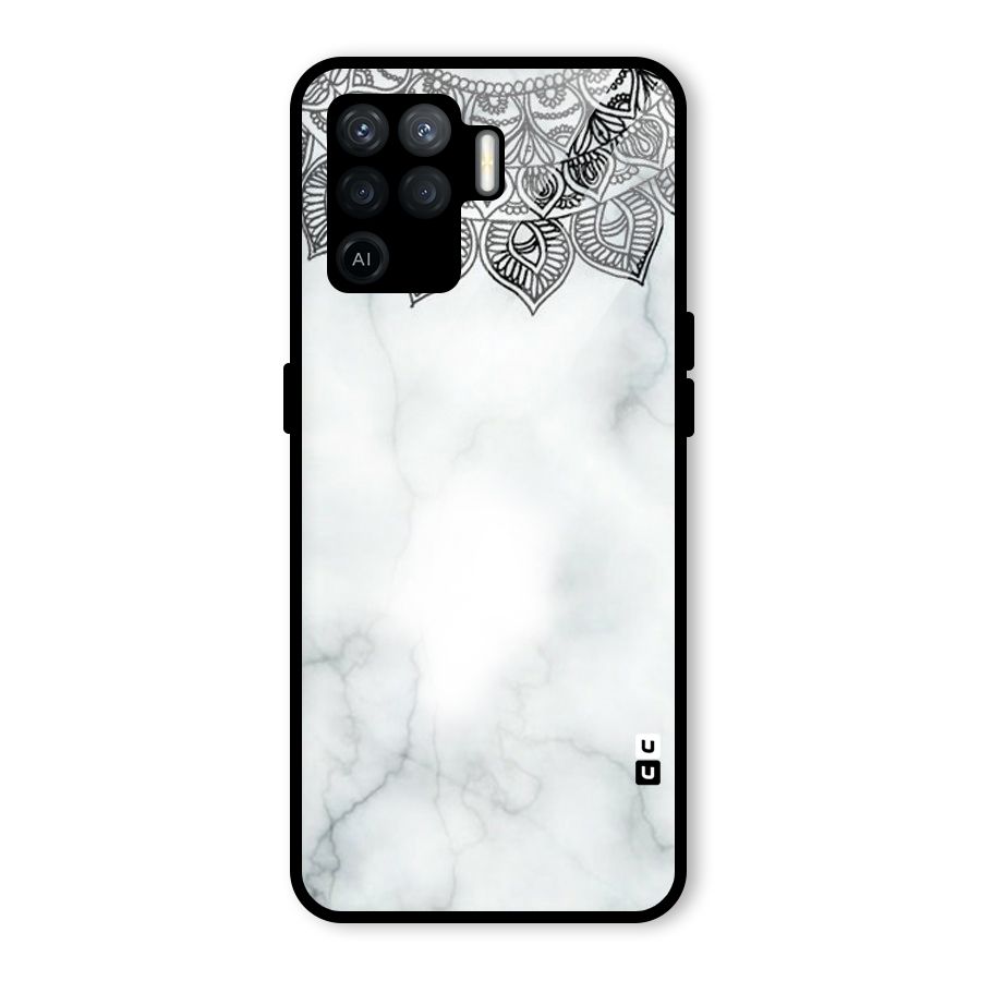 Exotic Marble Pattern Glass Back Case for Oppo F19 Pro