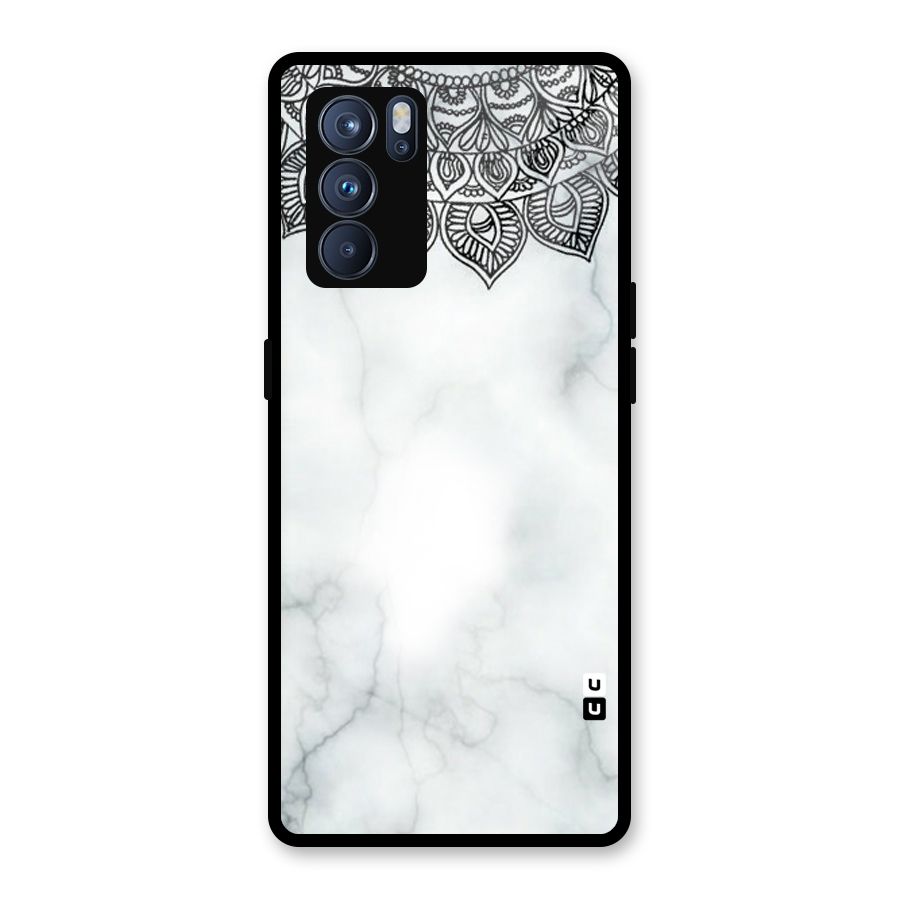 Exotic Marble Pattern Glass Back Case for Oppo Reno6 Pro 5G