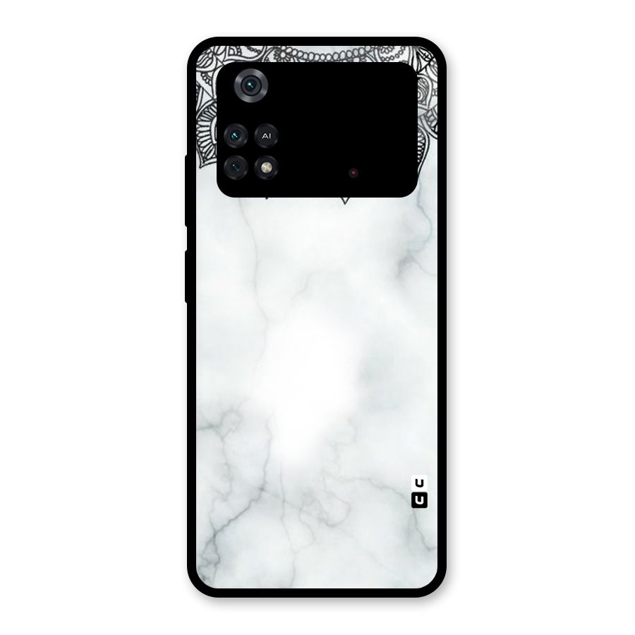 Exotic Marble Pattern Glass Back Case for Poco M4 Pro 4G