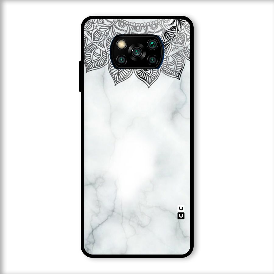 Exotic Marble Pattern Glass Back Case for Poco X3