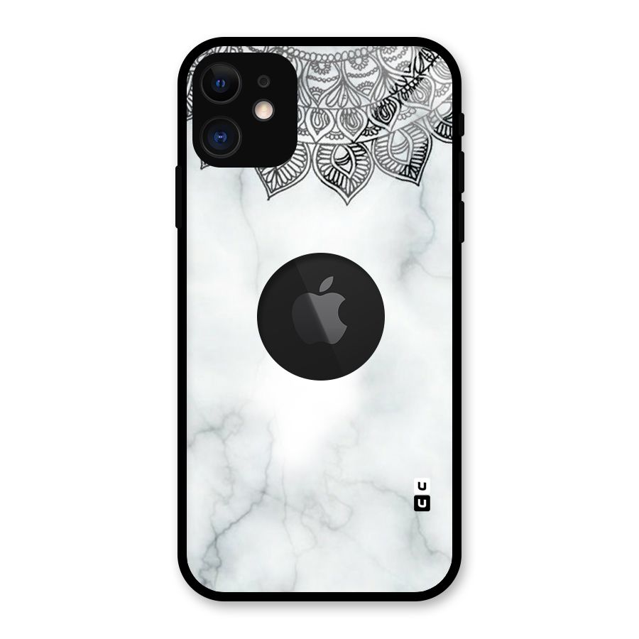 Exotic Marble Pattern Glass Back Case for iPhone 11 Logo Cut