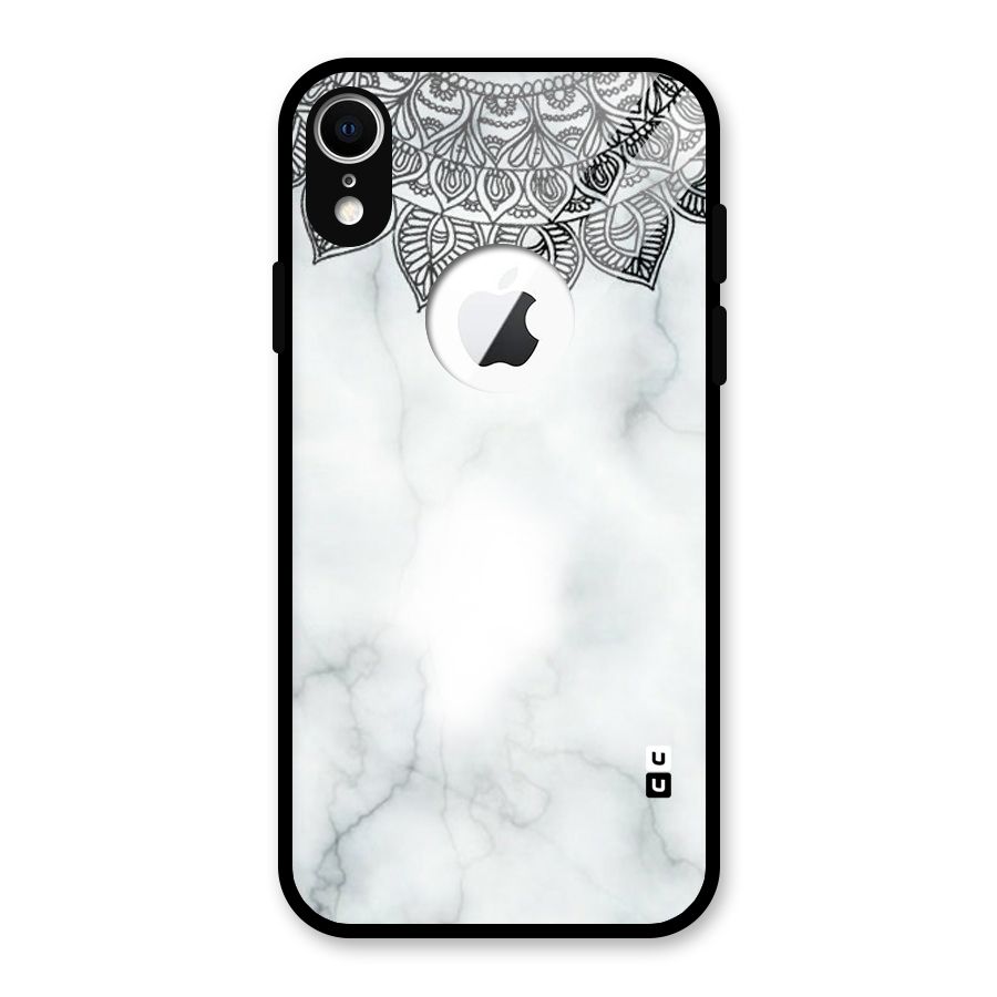 Exotic Marble Pattern Glass Back Case for iPhone XR Logo Cut