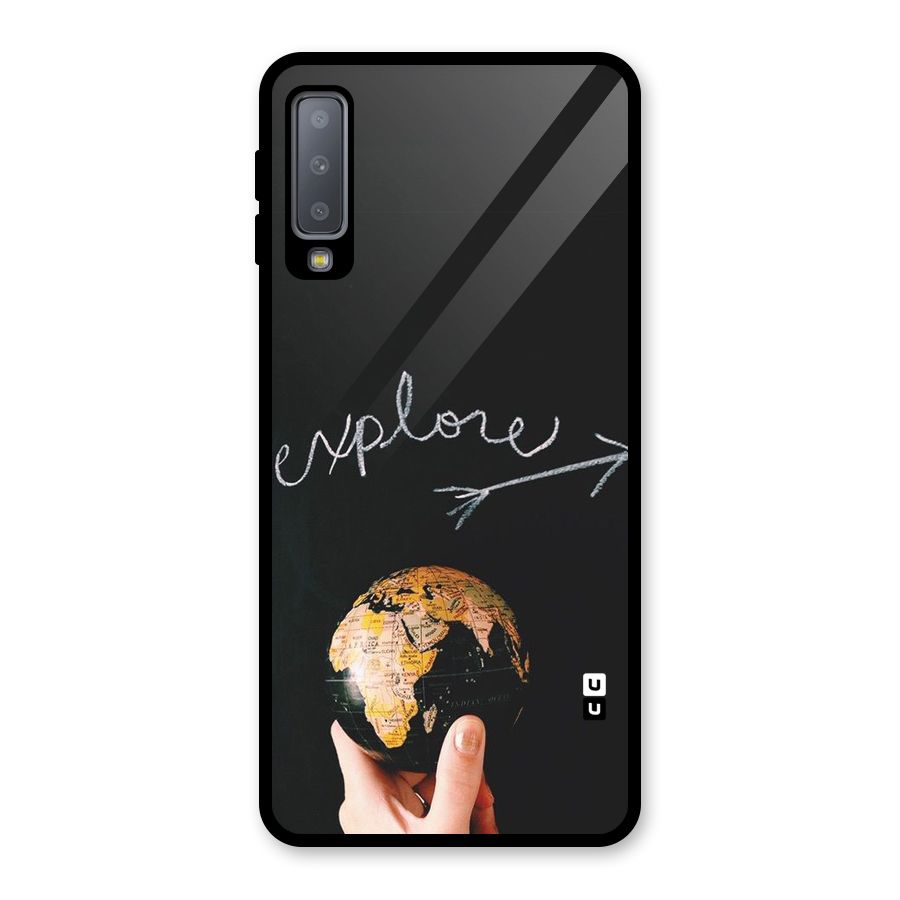 Explore World Glass Back Case for Galaxy A7 (2018)