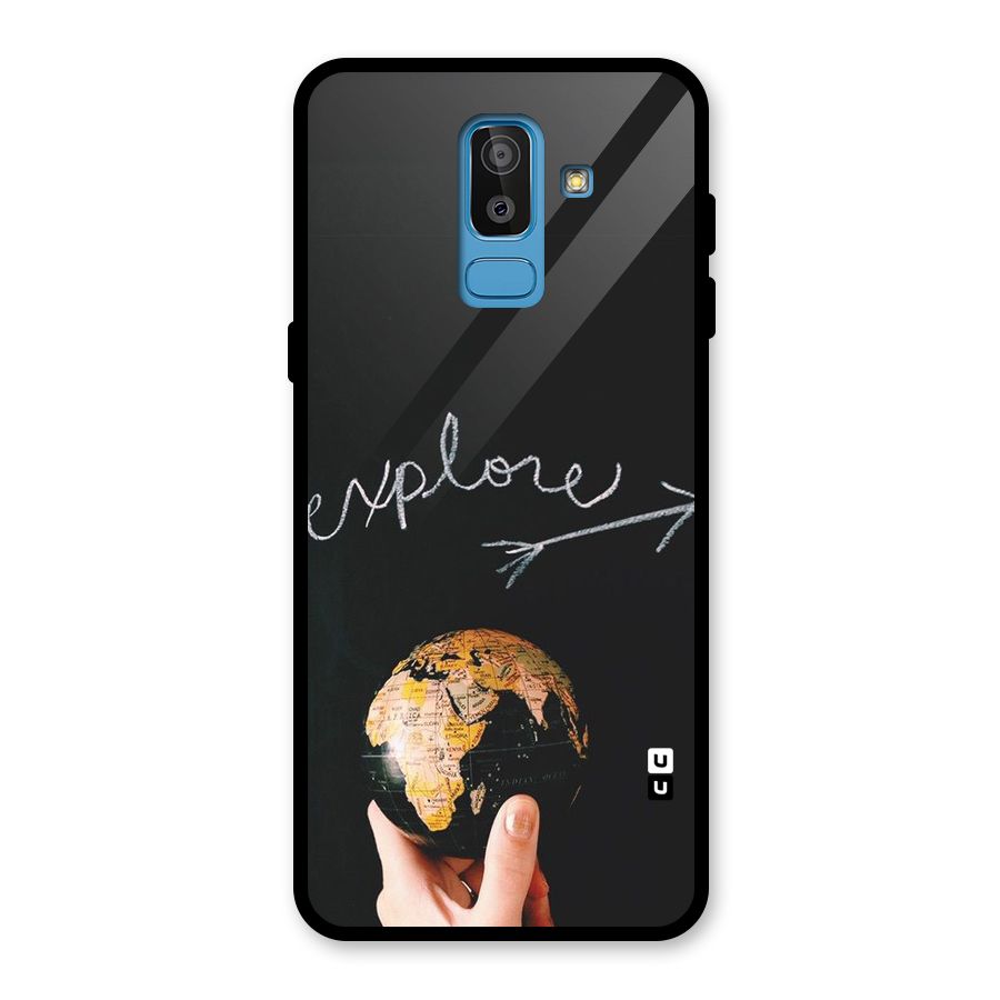 Explore World Glass Back Case for Galaxy J8