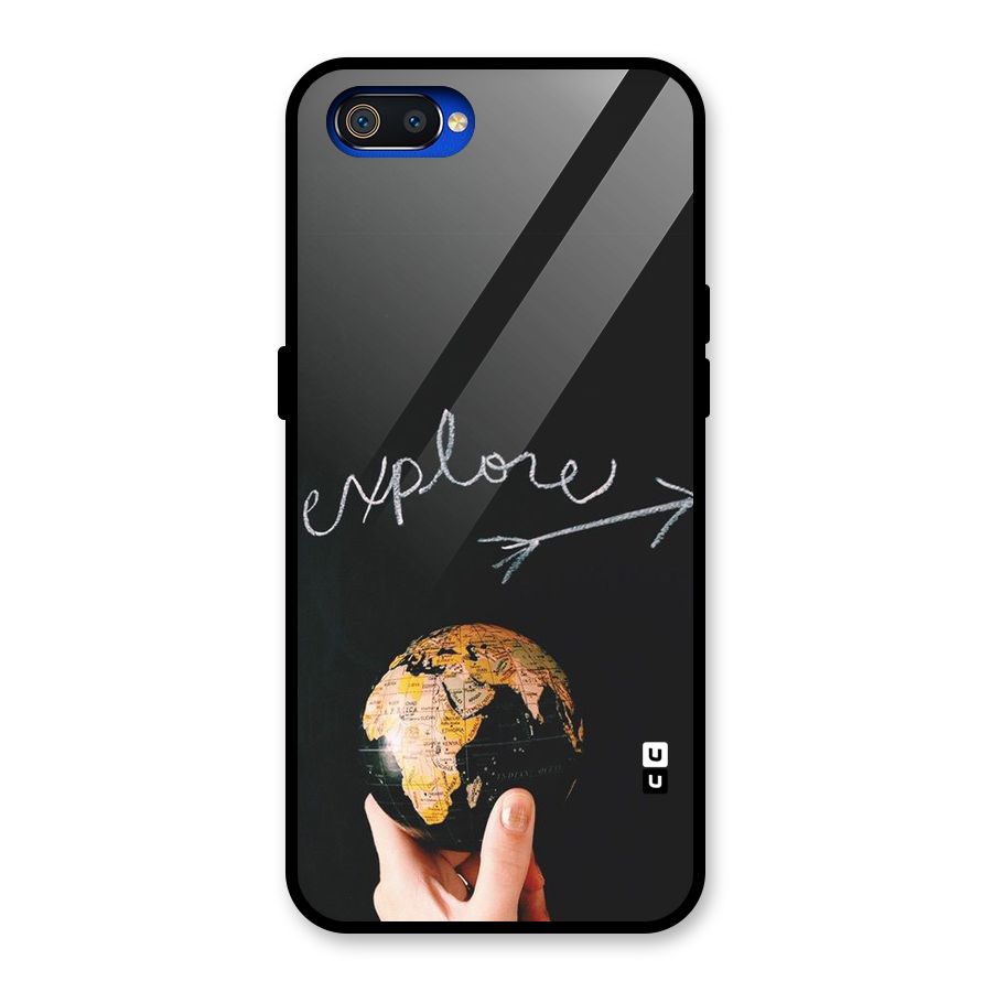 Explore World Glass Back Case for Realme C2