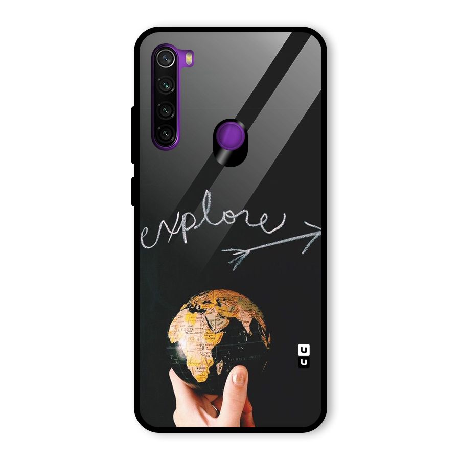 Explore World Glass Back Case for Redmi Note 8