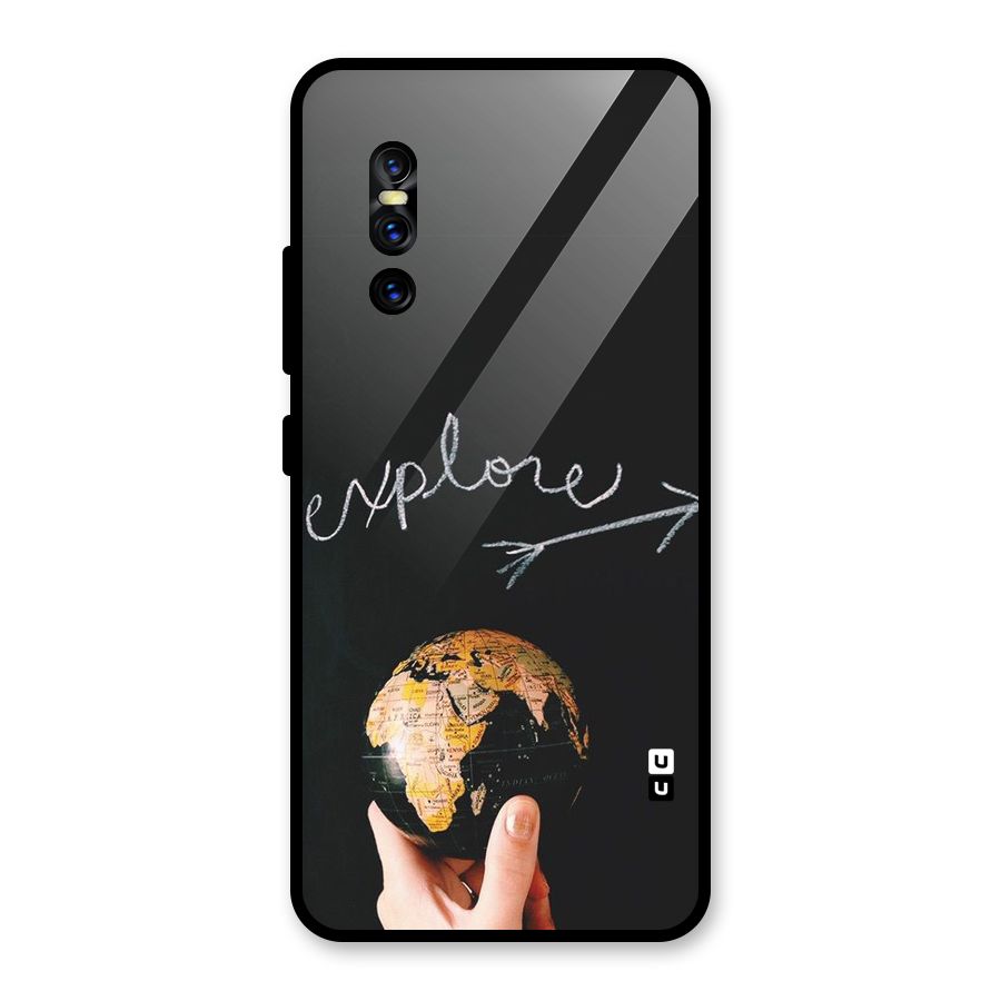 Explore World Glass Back Case for Vivo V15 Pro