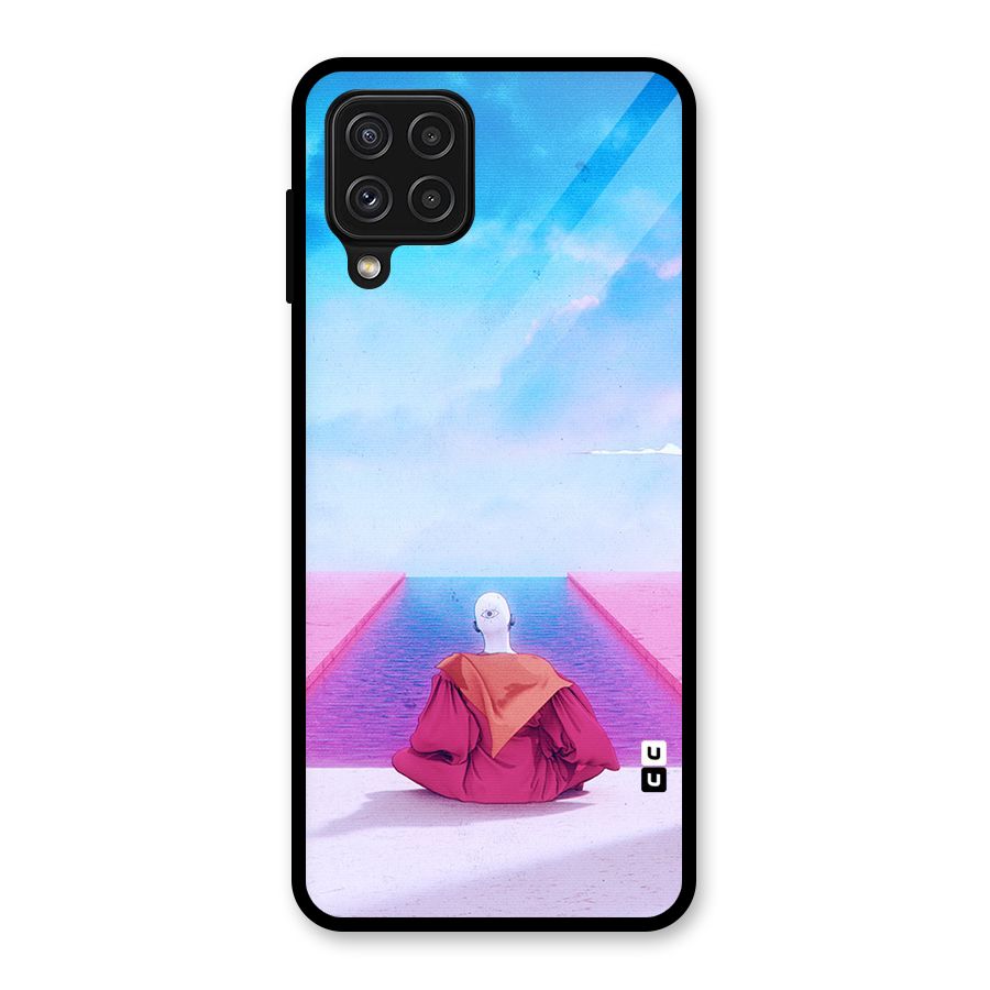 Eye Art Glass Back Case for Galaxy A22 4G