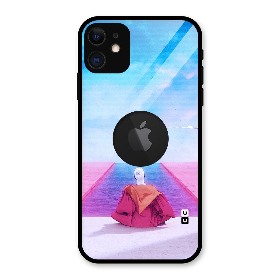 Eye Art Glass Back Case for iPhone 11 Logo Cut
