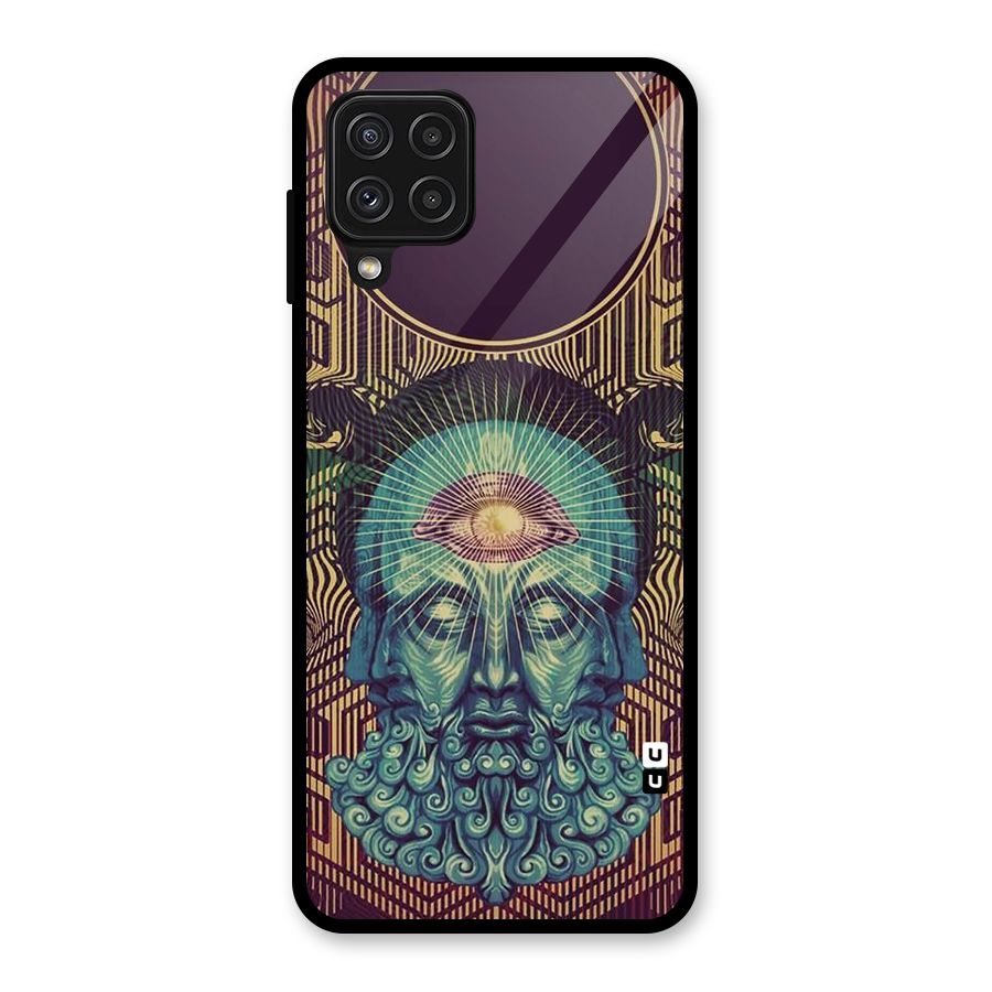 Eye Design Glass Back Case for Galaxy A22 4G