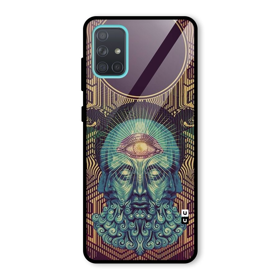 Eye Design Glass Back Case for Galaxy A71