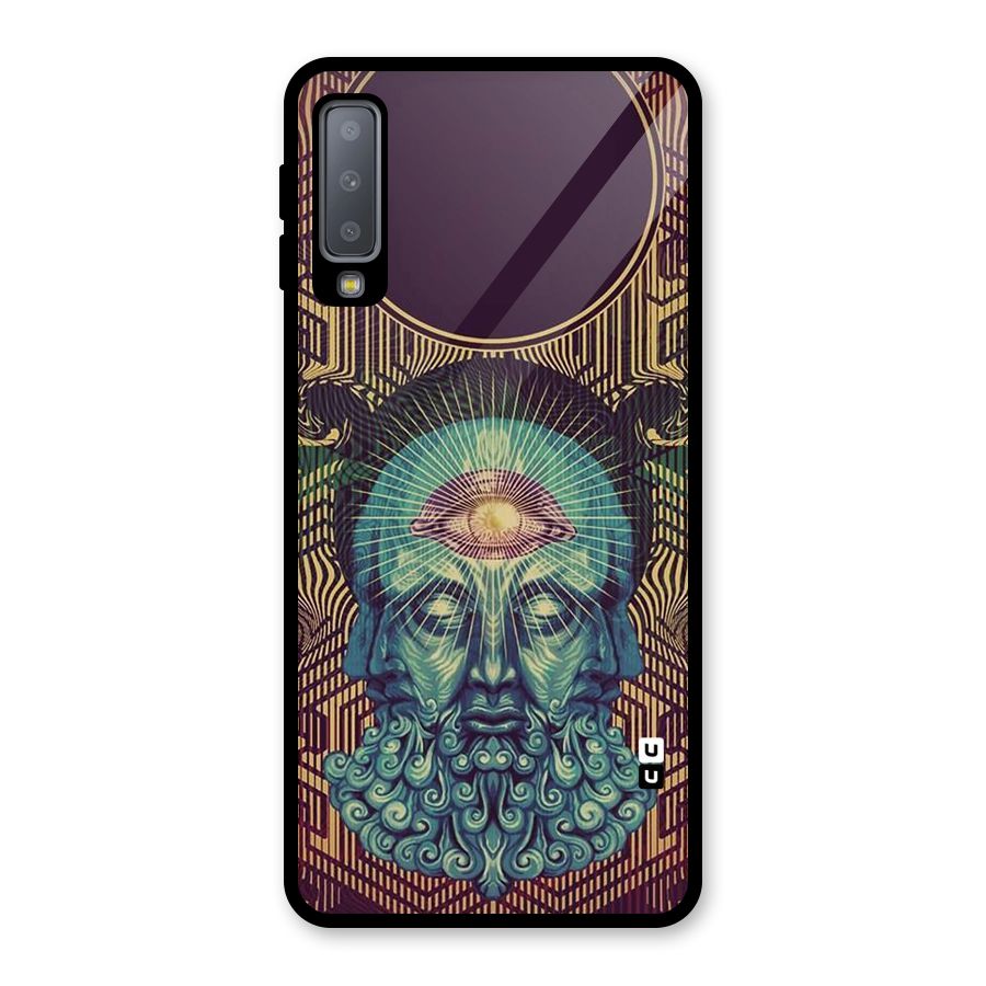 Eye Design Glass Back Case for Galaxy A7 (2018)