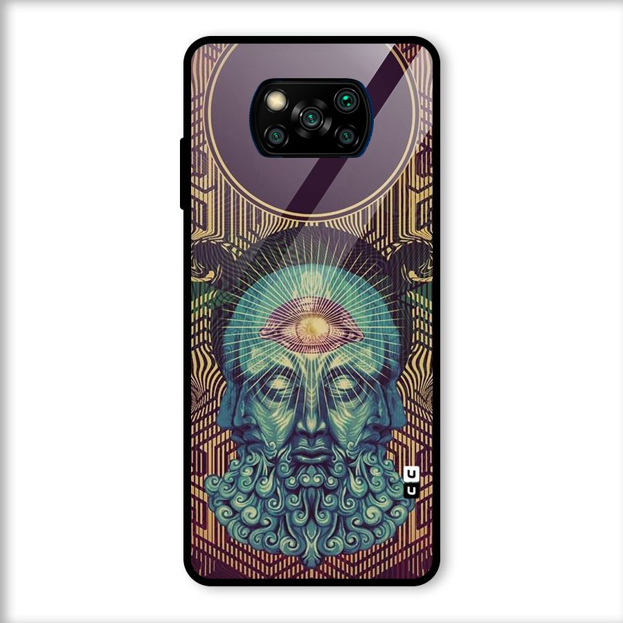 Eye Design Glass Back Case for Poco X3