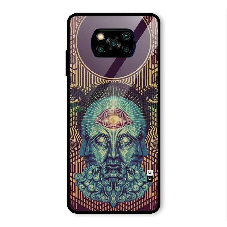 Eye Design Glass Back Case for Poco X3 Pro