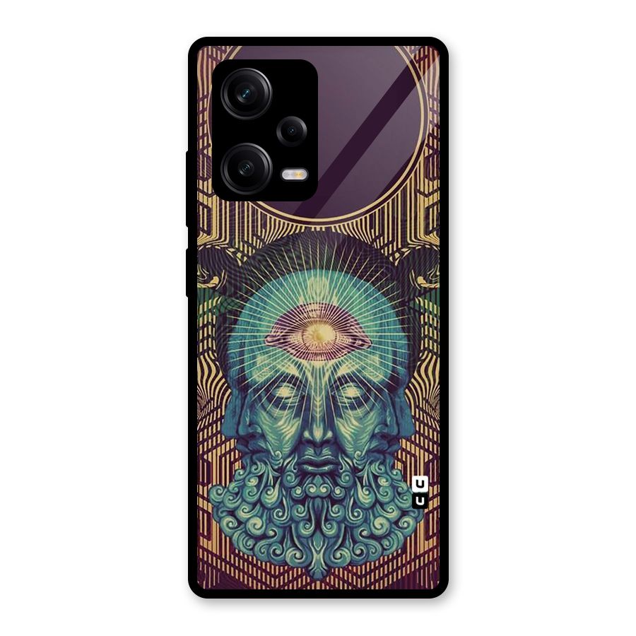 Eye Design Glass Back Case for Redmi Note 12 Pro