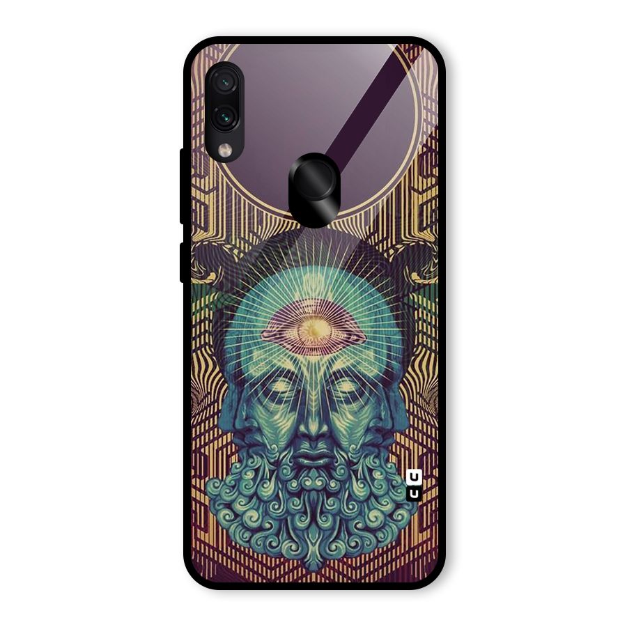 Eye Design Glass Back Case for Redmi Note 7