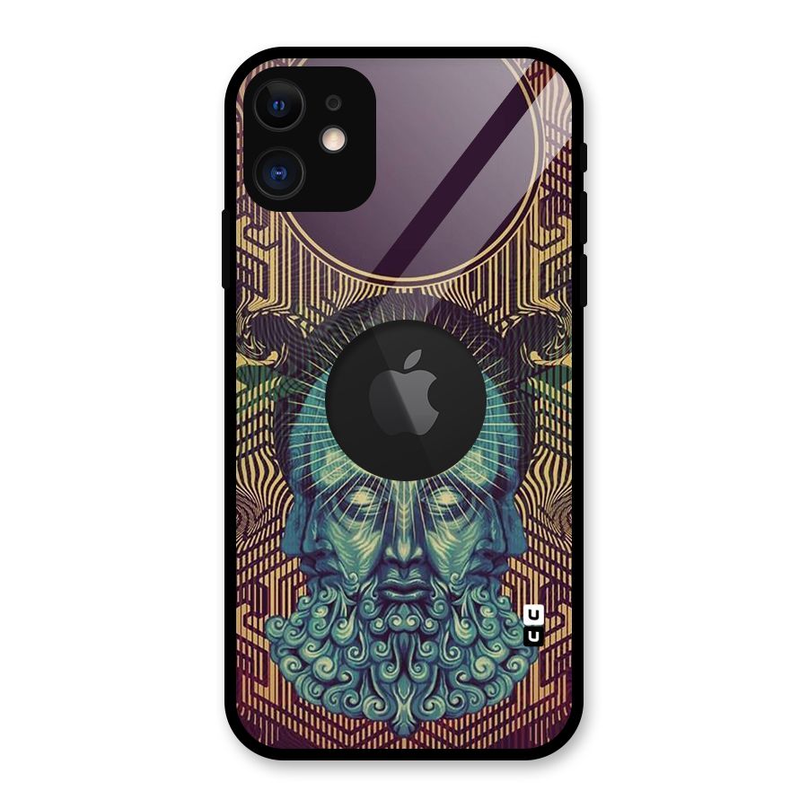 Eye Design Glass Back Case for iPhone 11 Logo Cut