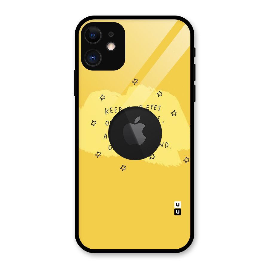 Eyes On Stars Glass Back Case for iPhone 11 Logo Cut