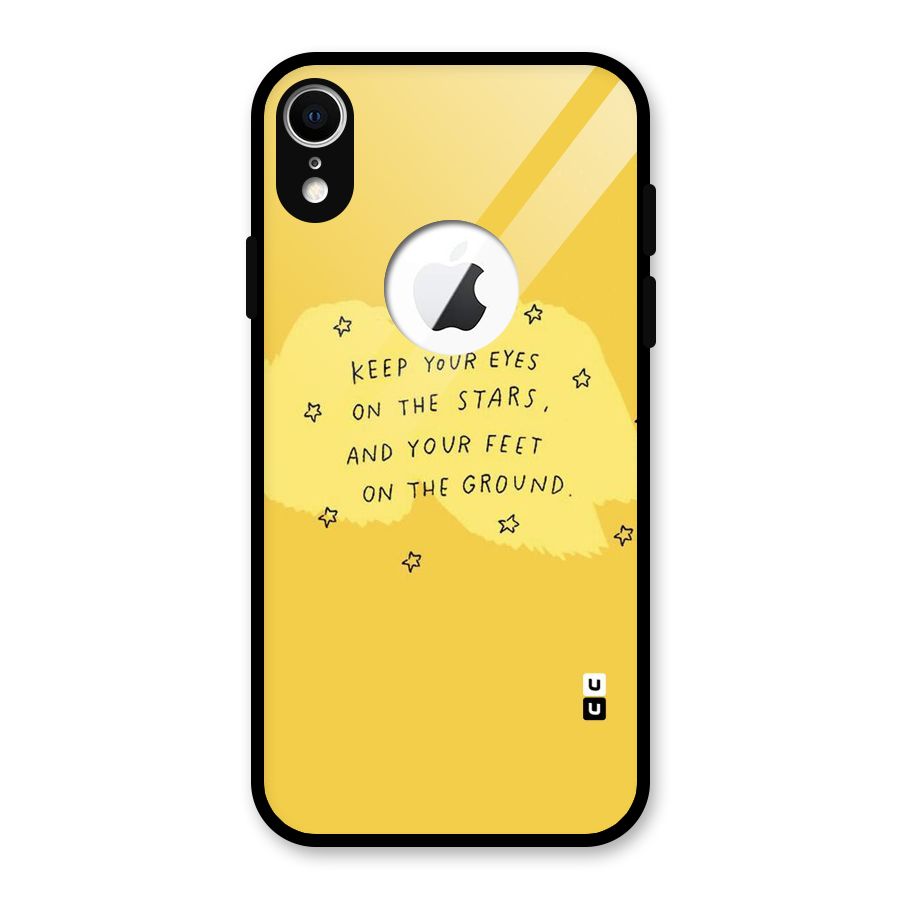 Eyes On Stars Glass Back Case for iPhone XR Logo Cut