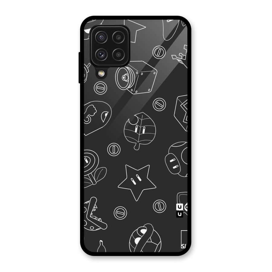 Face Mishchief Glass Back Case for Galaxy A22 4G