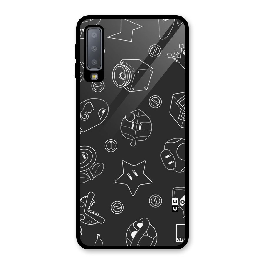 Face Mishchief Glass Back Case for Galaxy A7 (2018)
