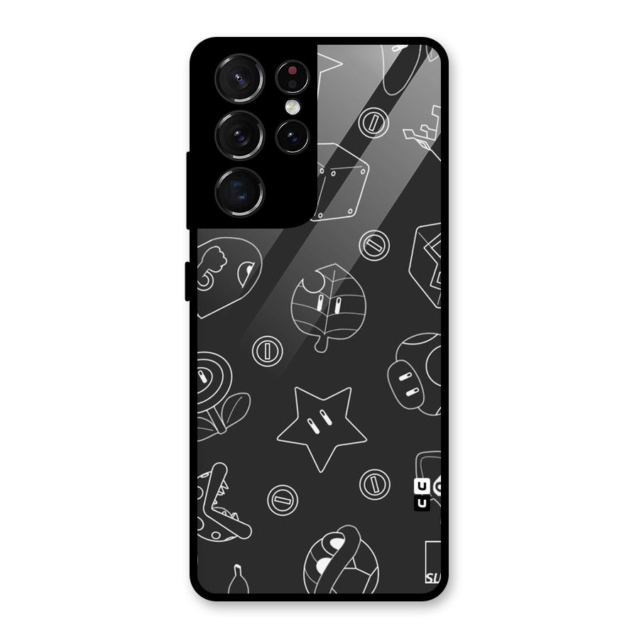 Face Mishchief Glass Back Case for Galaxy S21 Ultra 5G