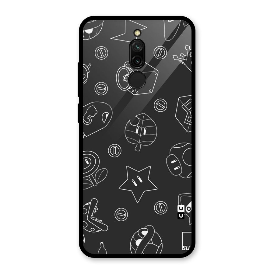 Face Mishchief Glass Back Case for Redmi 8