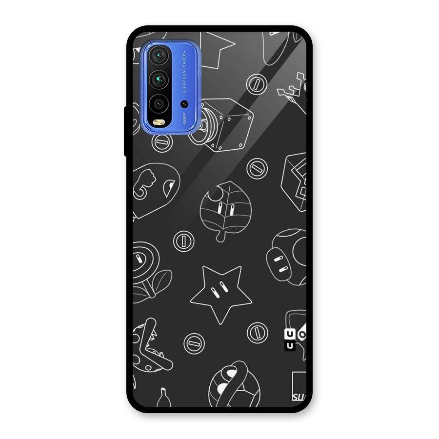 Face Mishchief Glass Back Case for Redmi 9 Power