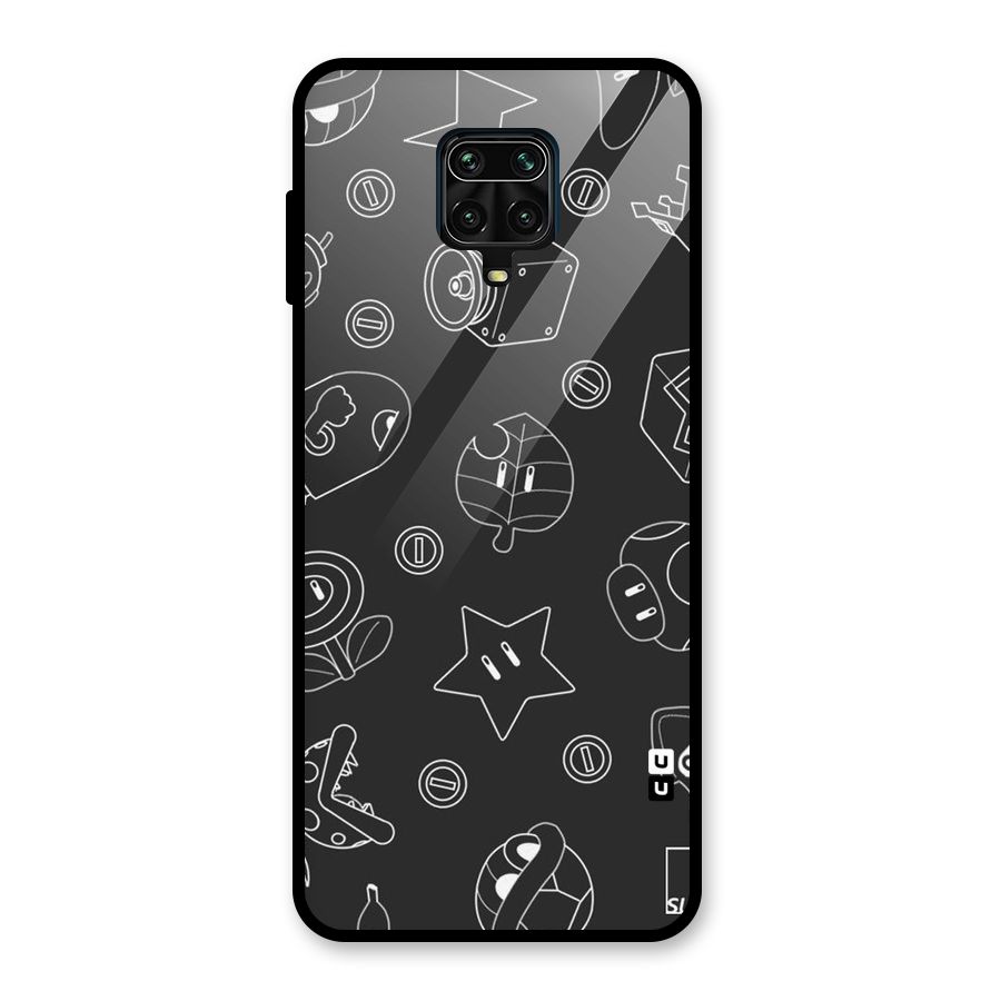 Face Mishchief Glass Back Case for Redmi Note 9 Pro