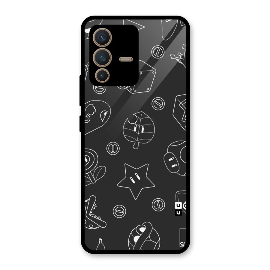 Face Mishchief Glass Back Case for Vivo V23 5G