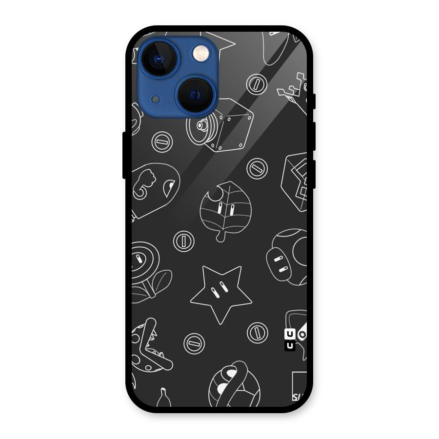 Face Mishchief Glass Back Case for iPhone 13 Mini