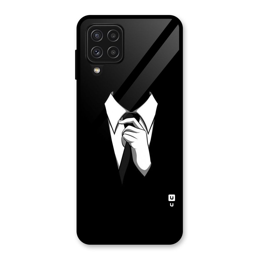 Faceless Gentleman Glass Back Case for Galaxy A22 4G