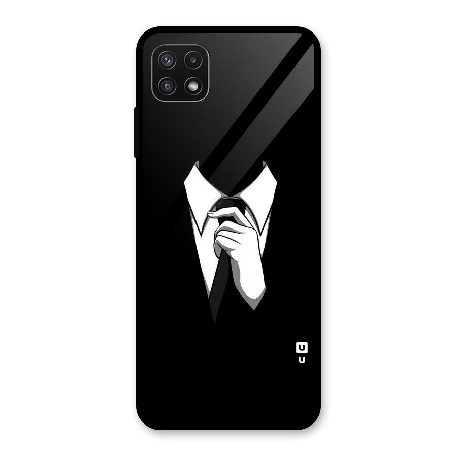 Faceless Gentleman Glass Back Case for Galaxy A22 5G