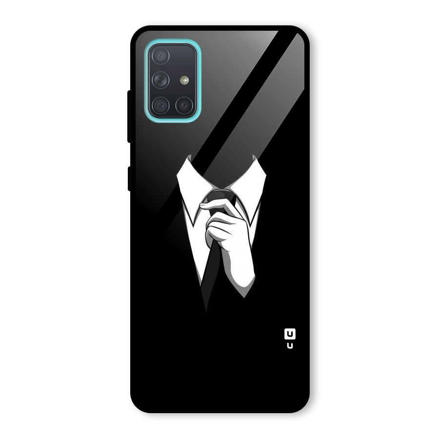 Faceless Gentleman Glass Back Case for Galaxy A71