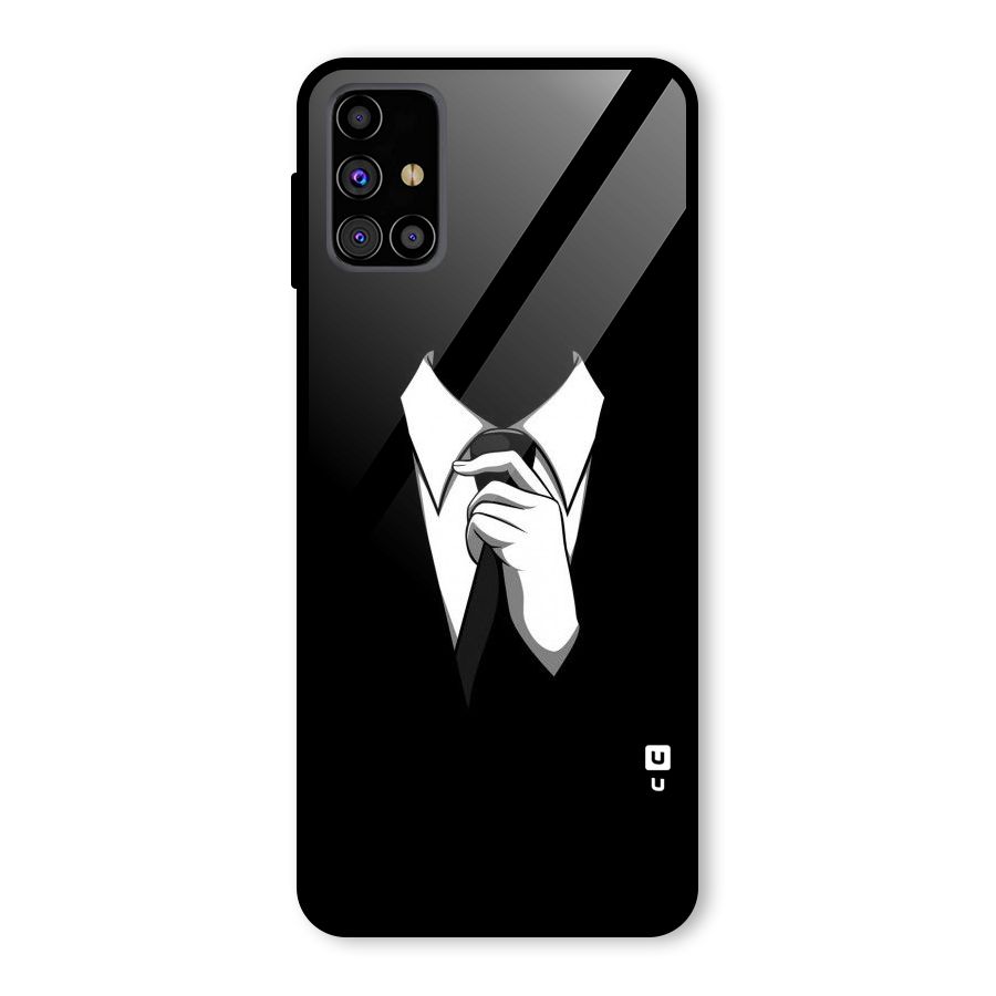 Faceless Gentleman Glass Back Case for Galaxy M31s