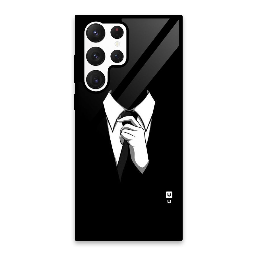Faceless Gentleman Glass Back Case for Galaxy S22 Ultra 5G