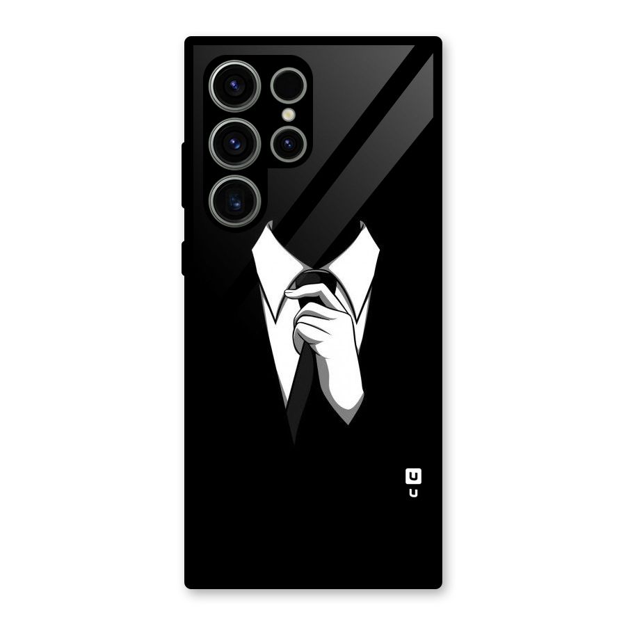 Faceless Gentleman Glass Back Case for Galaxy S23 Ultra