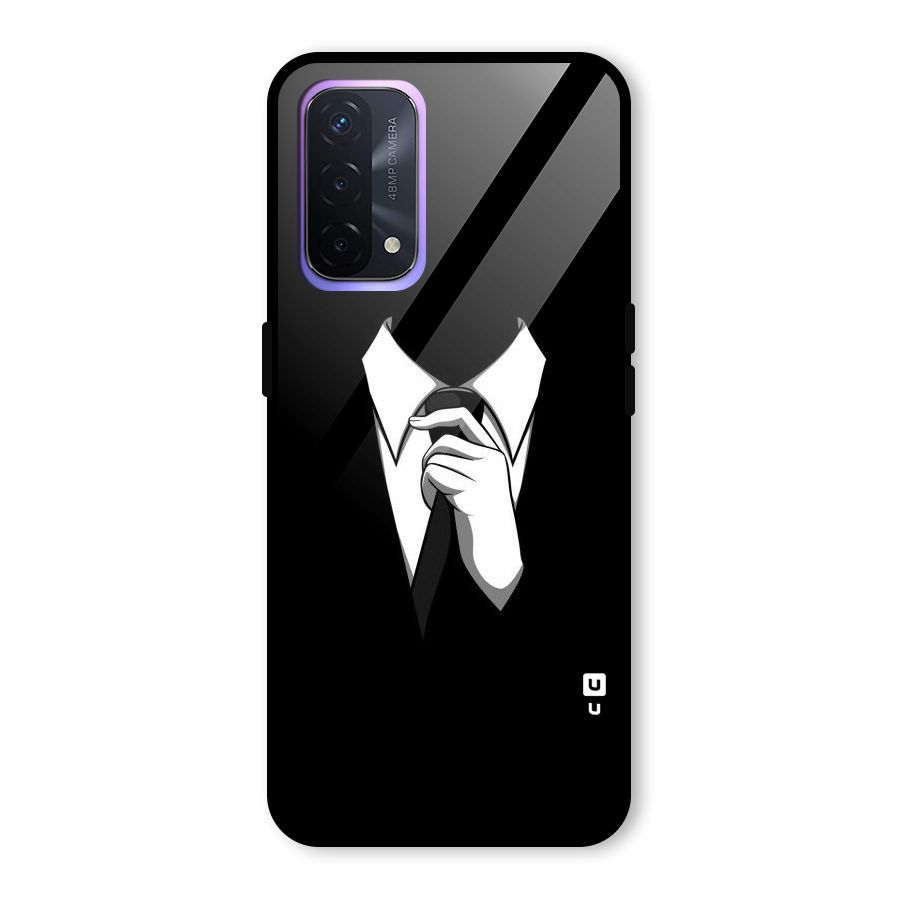 Faceless Gentleman Glass Back Case for Oppo A74 5G