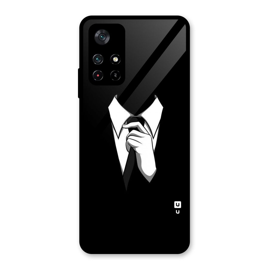 Faceless Gentleman Glass Back Case for Poco M4 Pro 5G