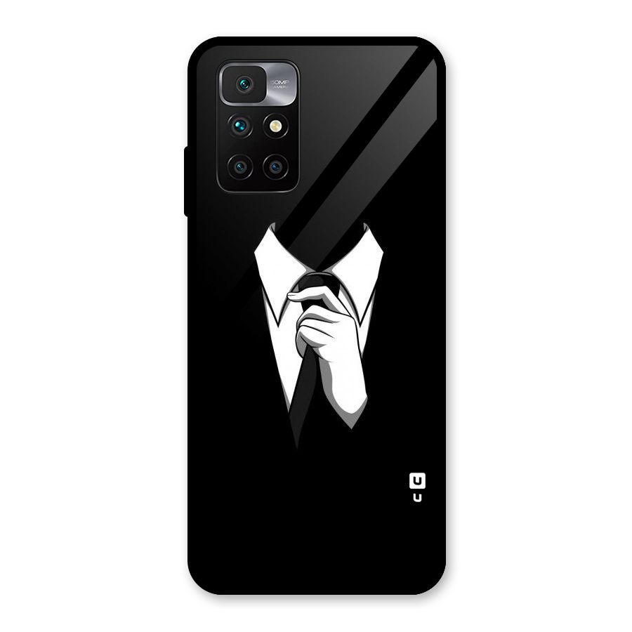Faceless Gentleman Glass Back Case for Redmi 10 Prime