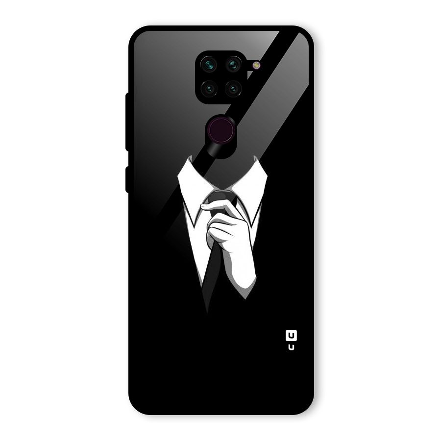 Faceless Gentleman Glass Back Case for Redmi Note 9