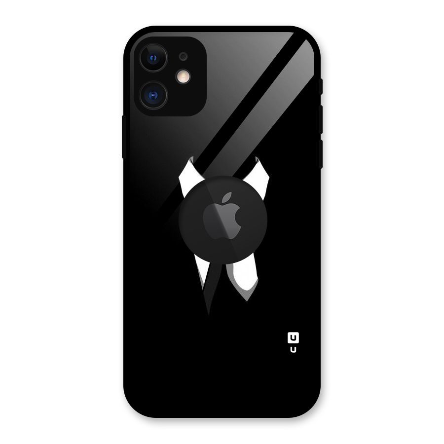 Faceless Gentleman Glass Back Case for iPhone 11 Logo Cut
