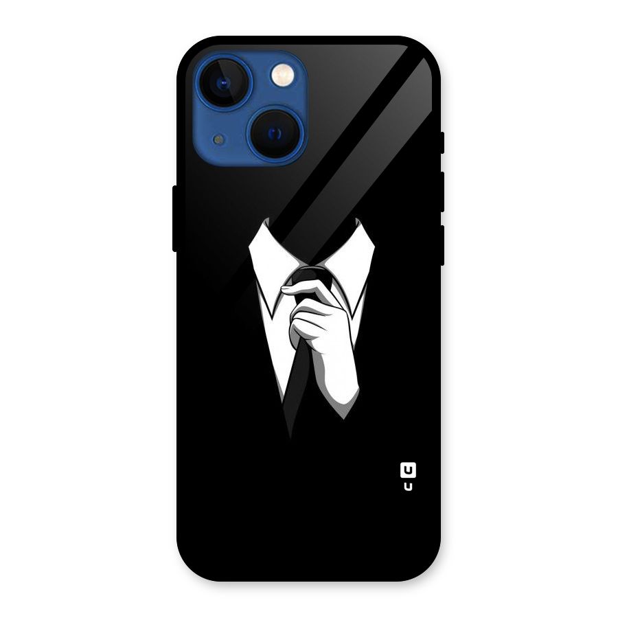Faceless Gentleman Glass Back Case for iPhone 13 Mini