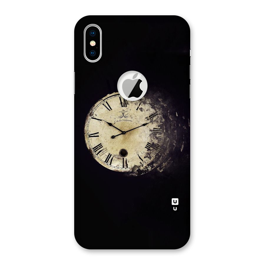 Fading Clock Back Case for iPhone X Logo Cut