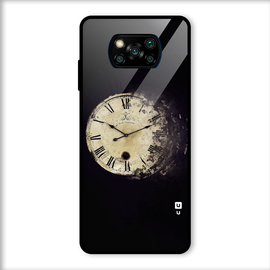 Fading Clock Glass Back Case for Poco X3