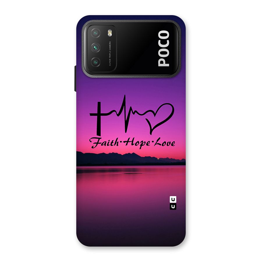 Faith Hope Love Evening Sky Back Case for Poco M3
