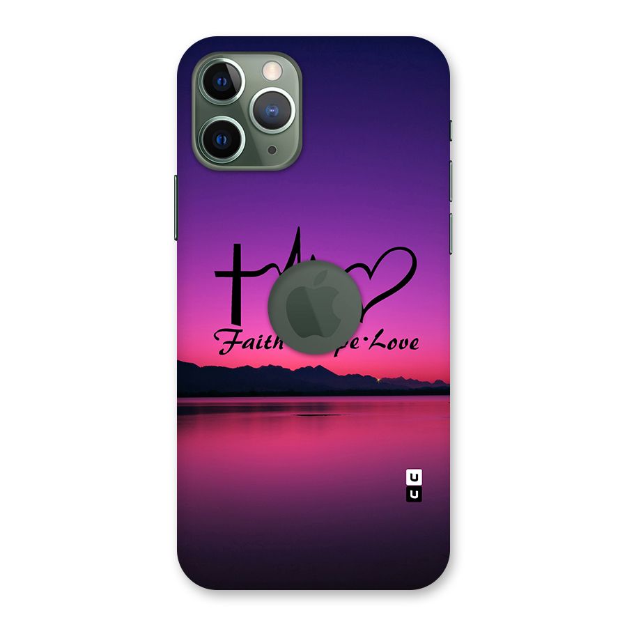 Faith Hope Love Evening Sky Back Case for iPhone 11 Pro Logo  Cut