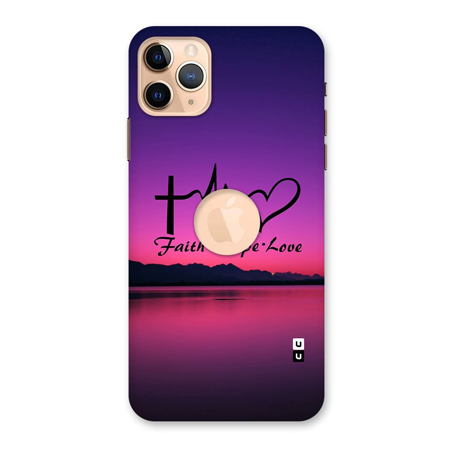 Faith Hope Love Evening Sky Back Case for iPhone 11 Pro Max Logo Cut
