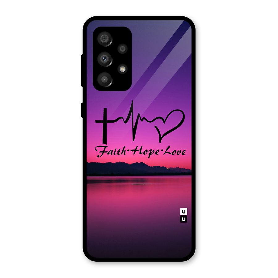 Faith Hope Love Evening Sky Glass Back Case for Galaxy A32